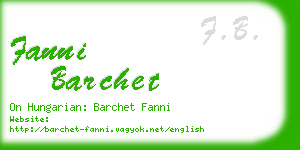 fanni barchet business card